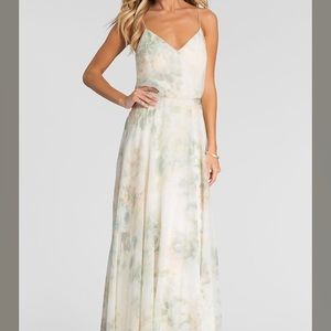 Jenny Yoo Inesse in Ivory Sage Multi Floral